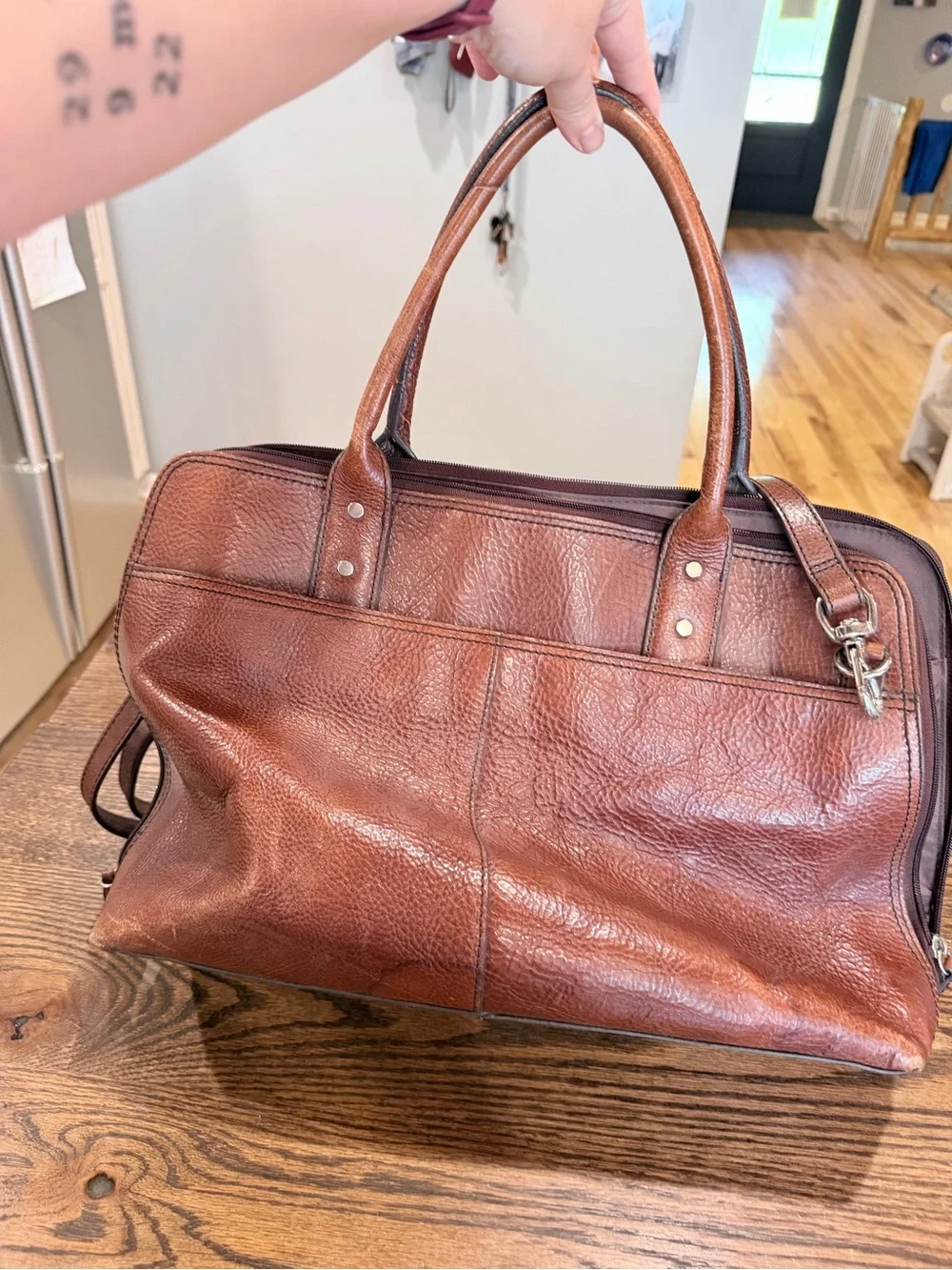 Wilsons Leather Brown Leather Laptop Bag with Shoulder Strap